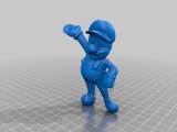 Mario Amiibo Cut in half to print without supports