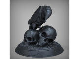 Raven Skull Statue